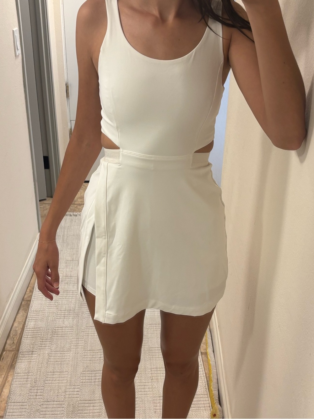 Outdoor Voices White Exercise Dress Built-In Shorts